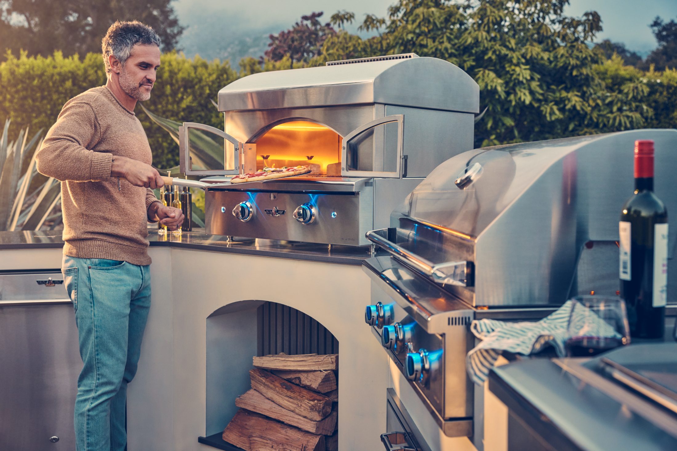 Complete outdoor kitchen setup
