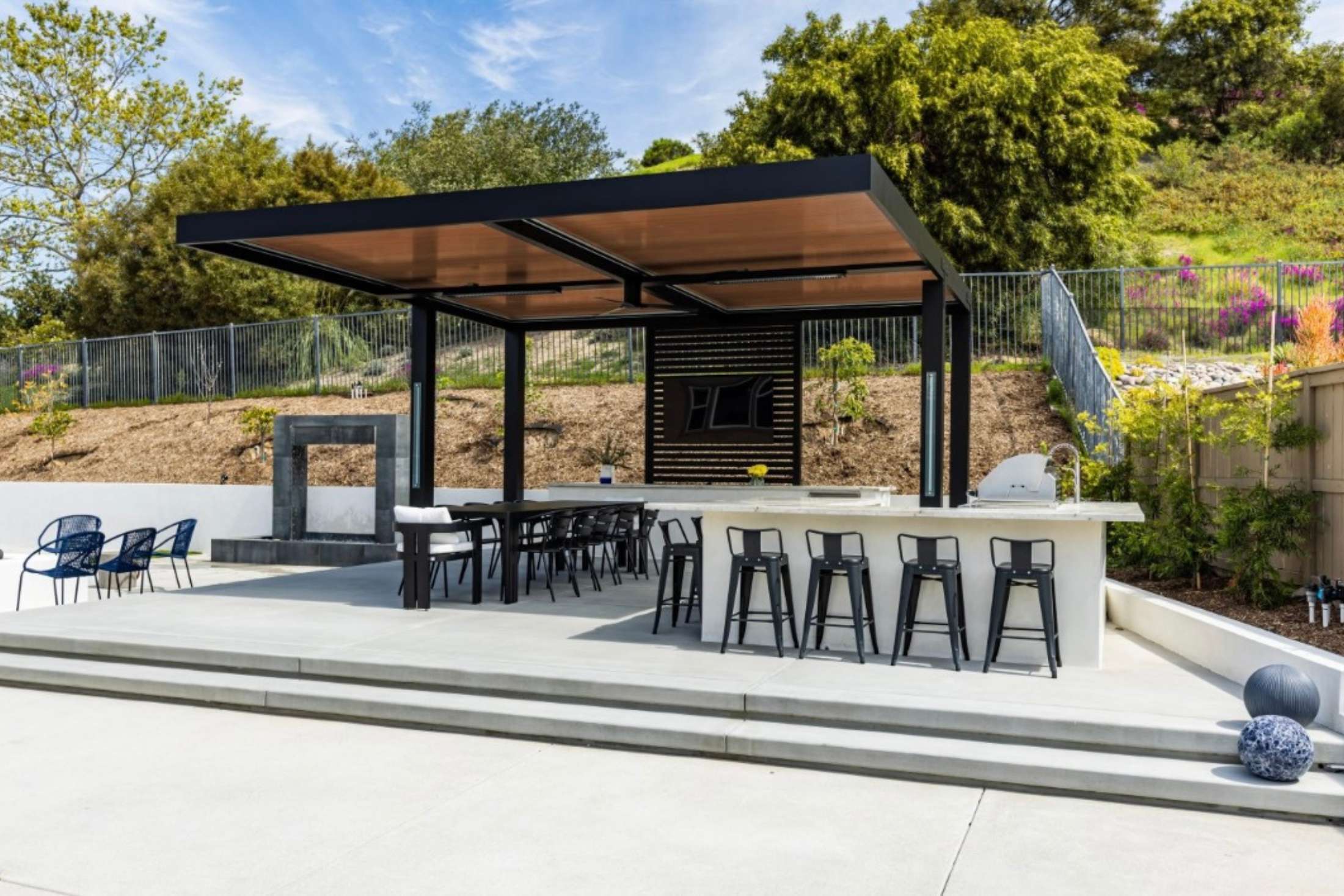Serenity pergola in backyard setting