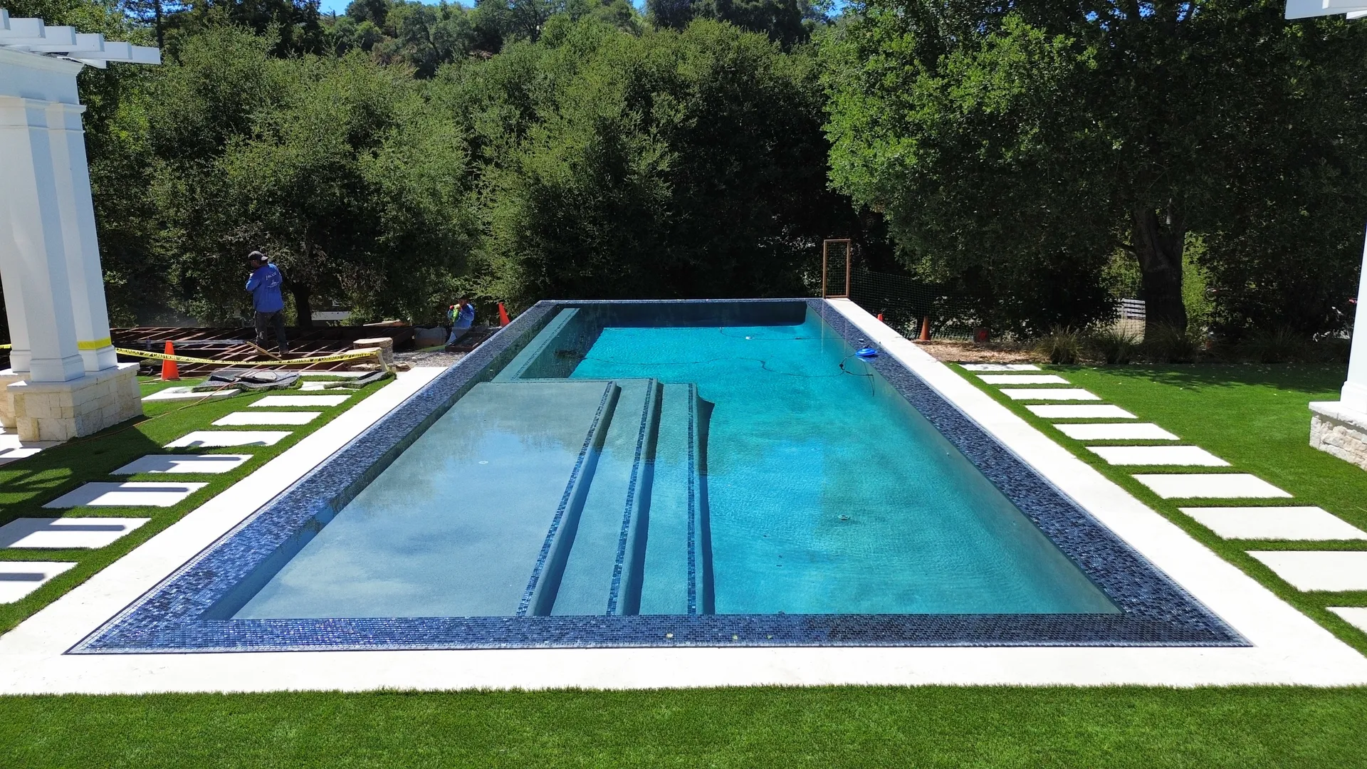 Custom home with pool and pergola built by J Palace Construction in Northern California