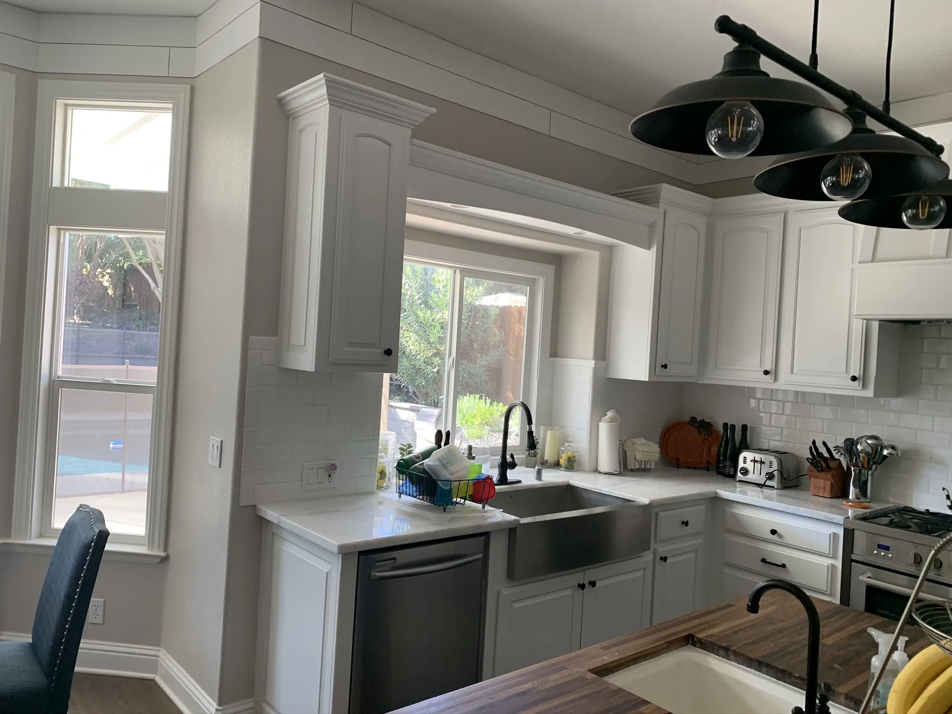 Kitchen With French Doors to Pool