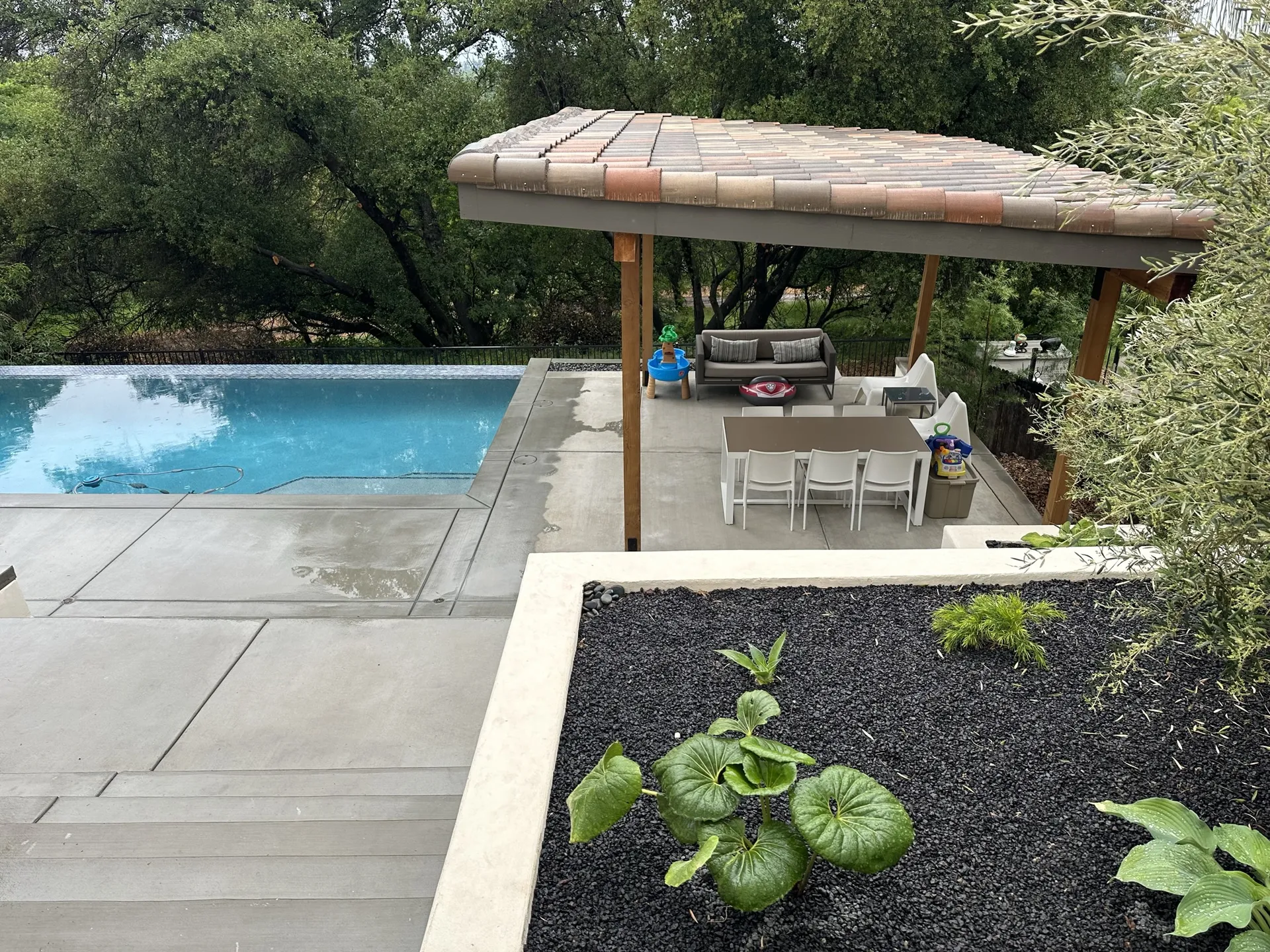 Pergola With Cushioned Seating