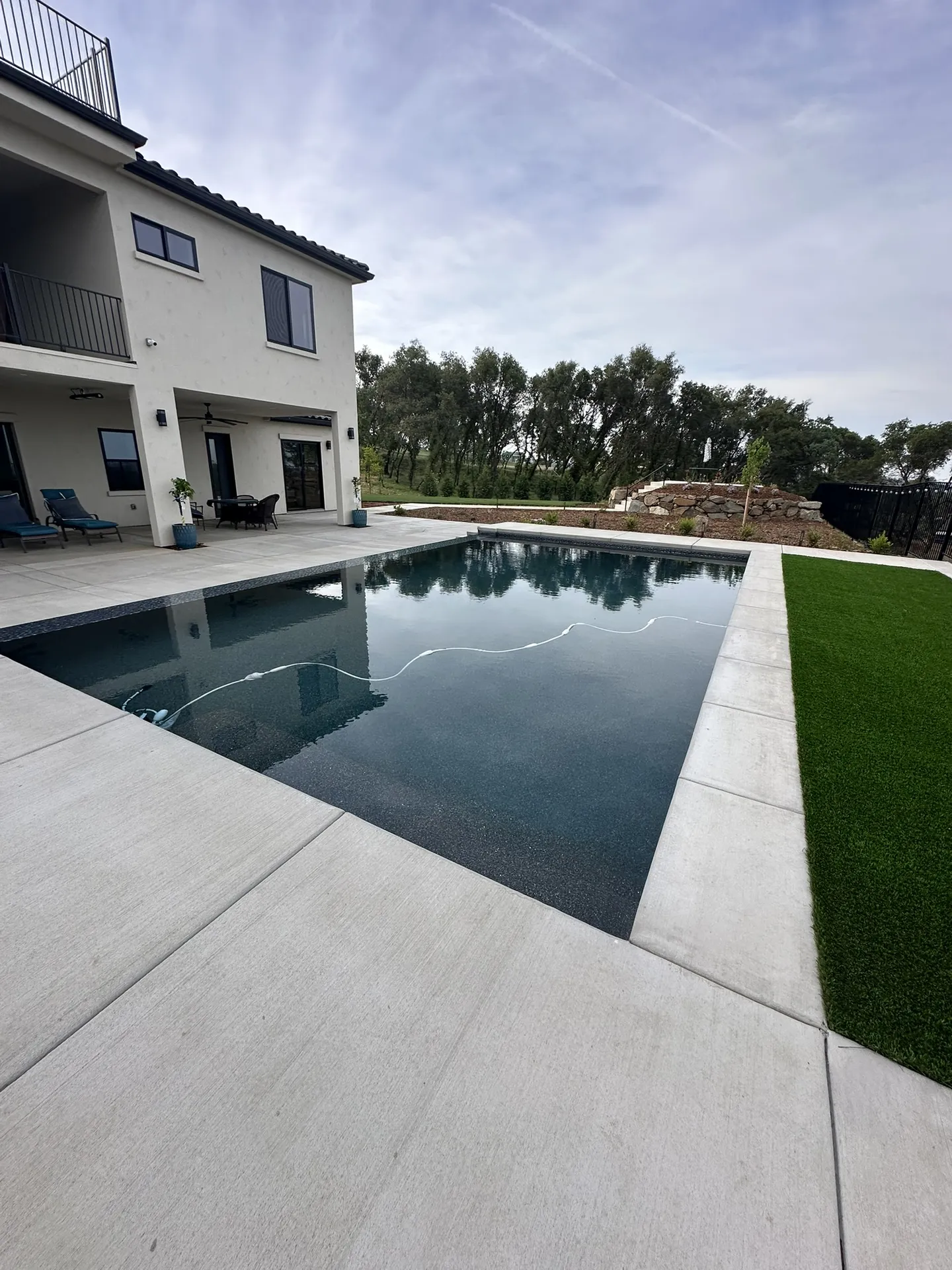Pool With Tiered Concrete Steps